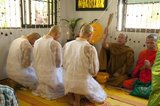 In Thai Theravada Buddhism young men are usually expected to ordain into the monkhood at some point in their life. Ordination into the Buddhist monkhood has never implied a lifetime commitment and most men usually only spend a short time in the temple.<br/><br/>

Entering the monkhood, even for a short time, is believed to bring great merit to the ordained as well as his parents.